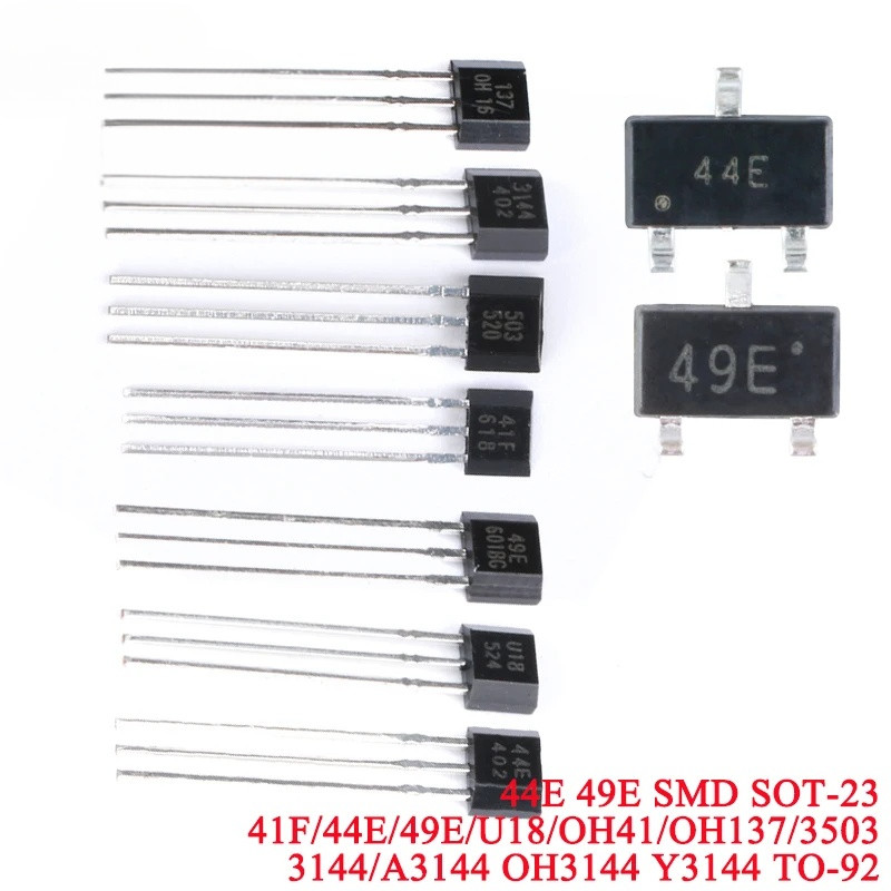 5pcs-10pcs Hall องค์ประกอบมอเตอร์ไฟฟ้าไร้แปรง 3144 A3144 44E U18 49E 41F 3503 OH137 Hall Effect Sensor สวิทช์ High Sensitive