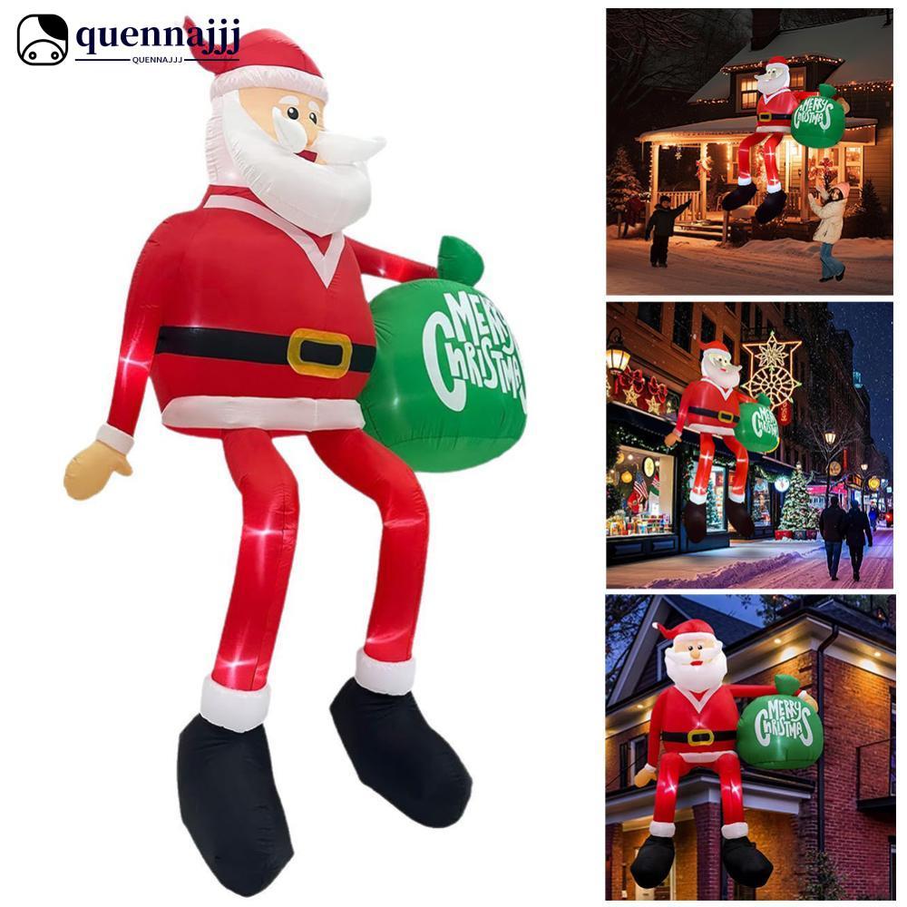 QHENNA 4ft-8.2ft คริสต์มาส Inflatable ชุด Santa Snowman LED Air Blown รูป EU/US/UK/AU กันน้ํากลางแจ้งสวนคริสต์มาส Yard ตกแต่งวันหยุด I2L6