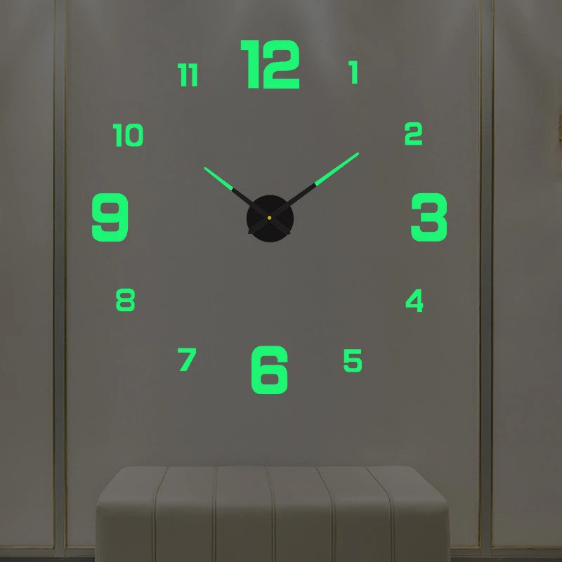 Large 3D Wall Clock Luminous Classic Wall Clocks DIY Digital Clock Wall Watches Stickers Silent Cloc