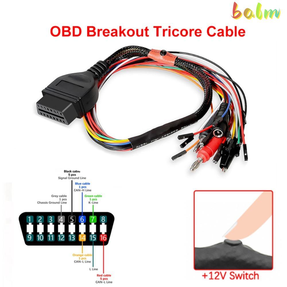BALM อะแดปเตอร์วินิจฉัย, สายเคเบิล Tricore OBD MPPS V21 Breakout, อุปกรณ์เสริมอัตโนมัติ 12V OBD2 ECU Pinout Cable
