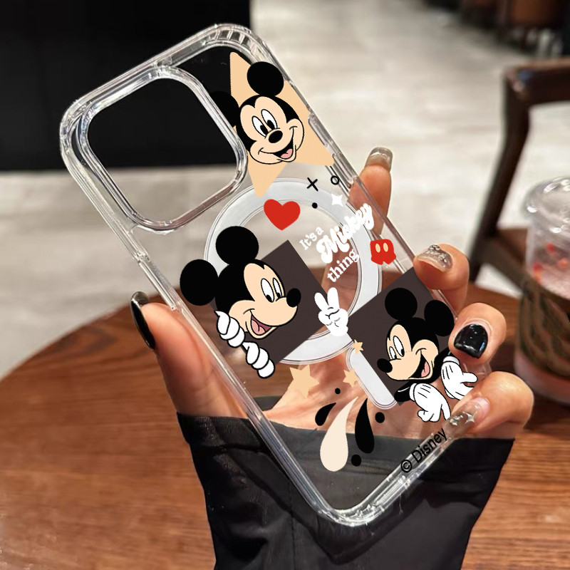 เคสไอโฟน 17 16 15 14 13 12 11 Pro max Wireless magnetic Transparent Cartoon Protective Case Case For