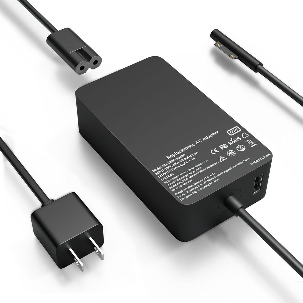 เครื่องชาร์จสําหรับแล็ปท็อป Microsoft Surface Pro 65W Microsoft Surface Charger