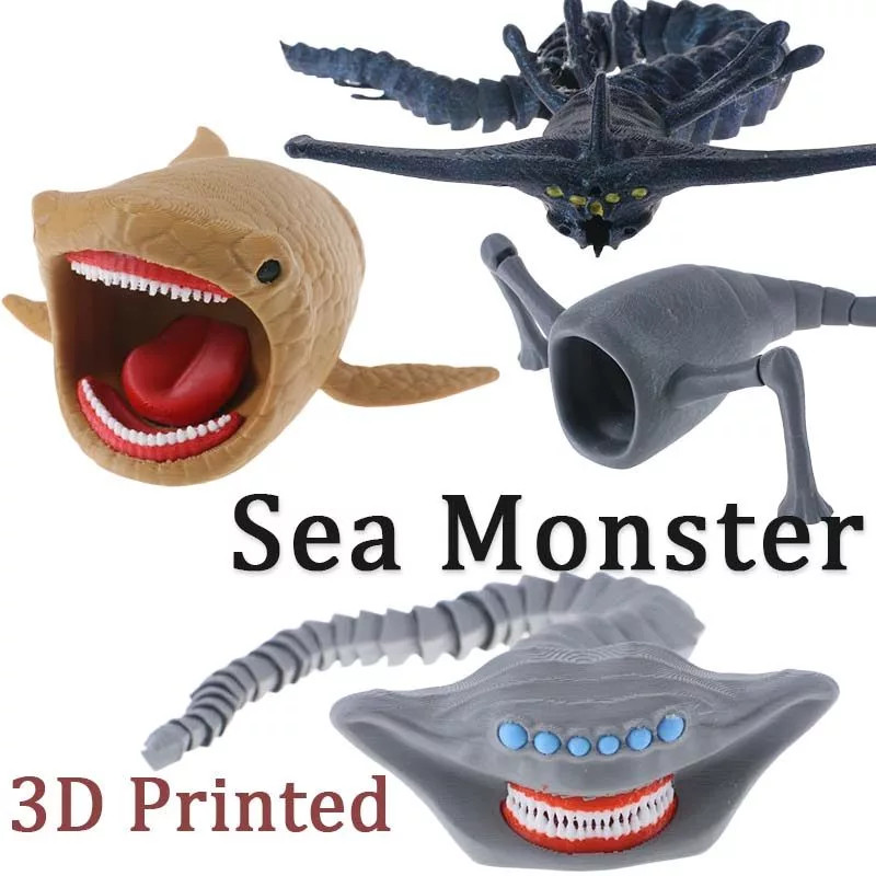3D เครื่องพิมพ์รุ่น Cuero Sea Monster Bloop Sea Eater El Gran Maja Action Figure Articulsion ของเล่น