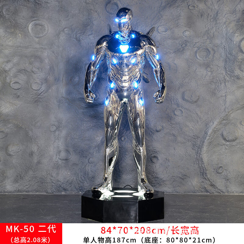 Marvel Iron Man 1: 1 เครื่องประดับขนาดใหญ่รูปทั้งตัว MK7 Luminous Sculpture Anti-Hulk ตกแต่งห้องนั่ง