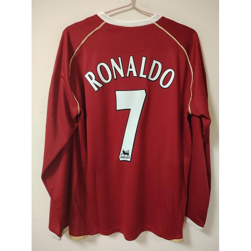 #M 06-07 Home Retro Long Sleeve Soccer Jersey Football #RONALDO #ROONEY