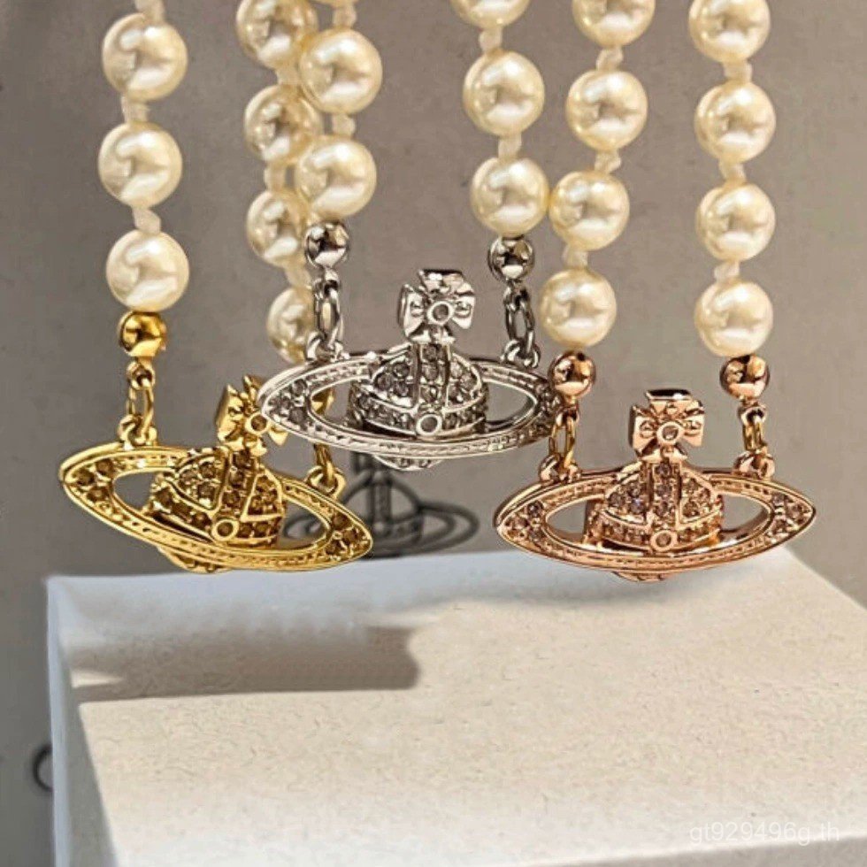 สร้อยคอโซ่เสื้อกันหนาวระดับไฮเอนด์ Vivian Saturn Planet 8LLC