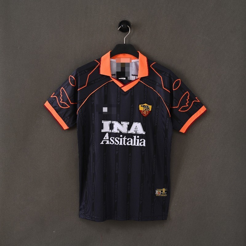 Retro 99-00 Rome away football short Sleeve jersey
