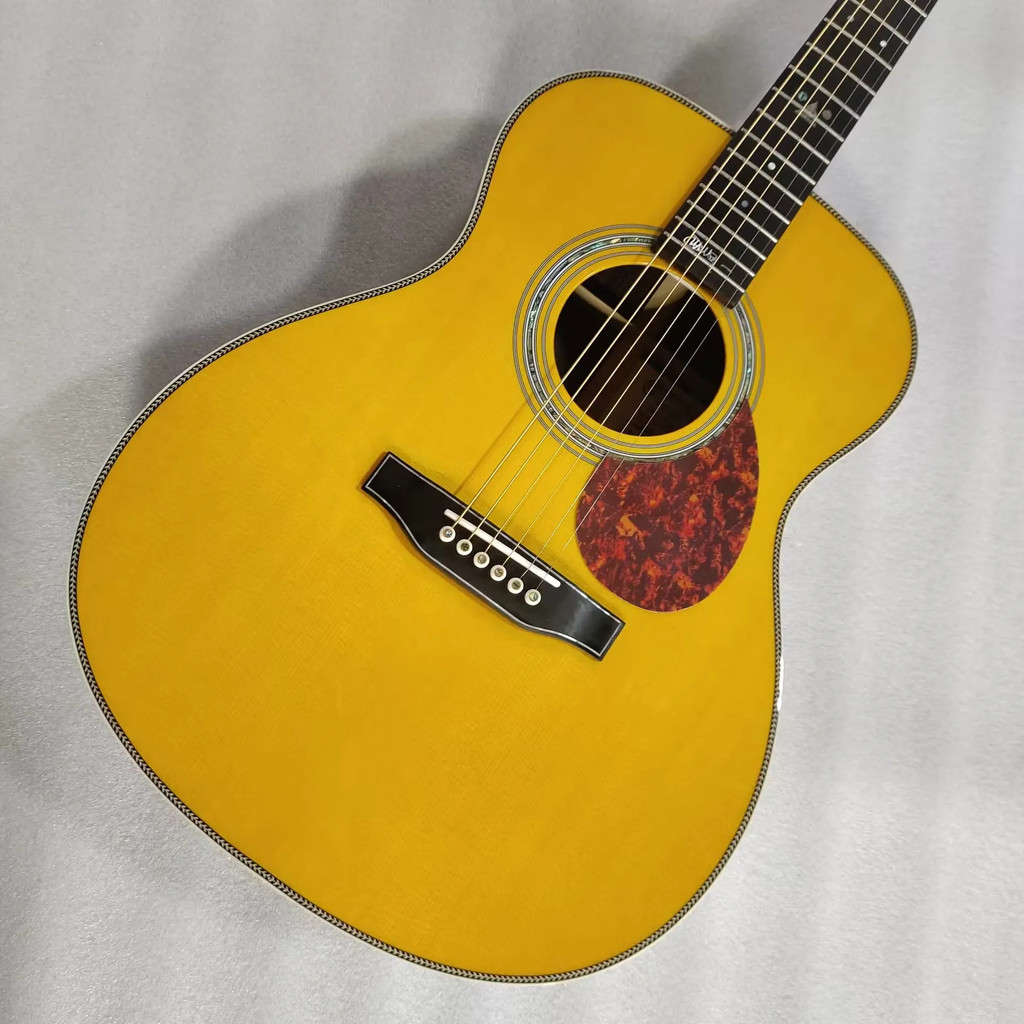 อัพเกรดไม้เนื้อแข็งทั้งหมดทําด้วยมือปรับแต่ง Om28jm กีตาร์ Om Signature รุ่นอะคูสติกกีตาร์ไฟฟ้า Om