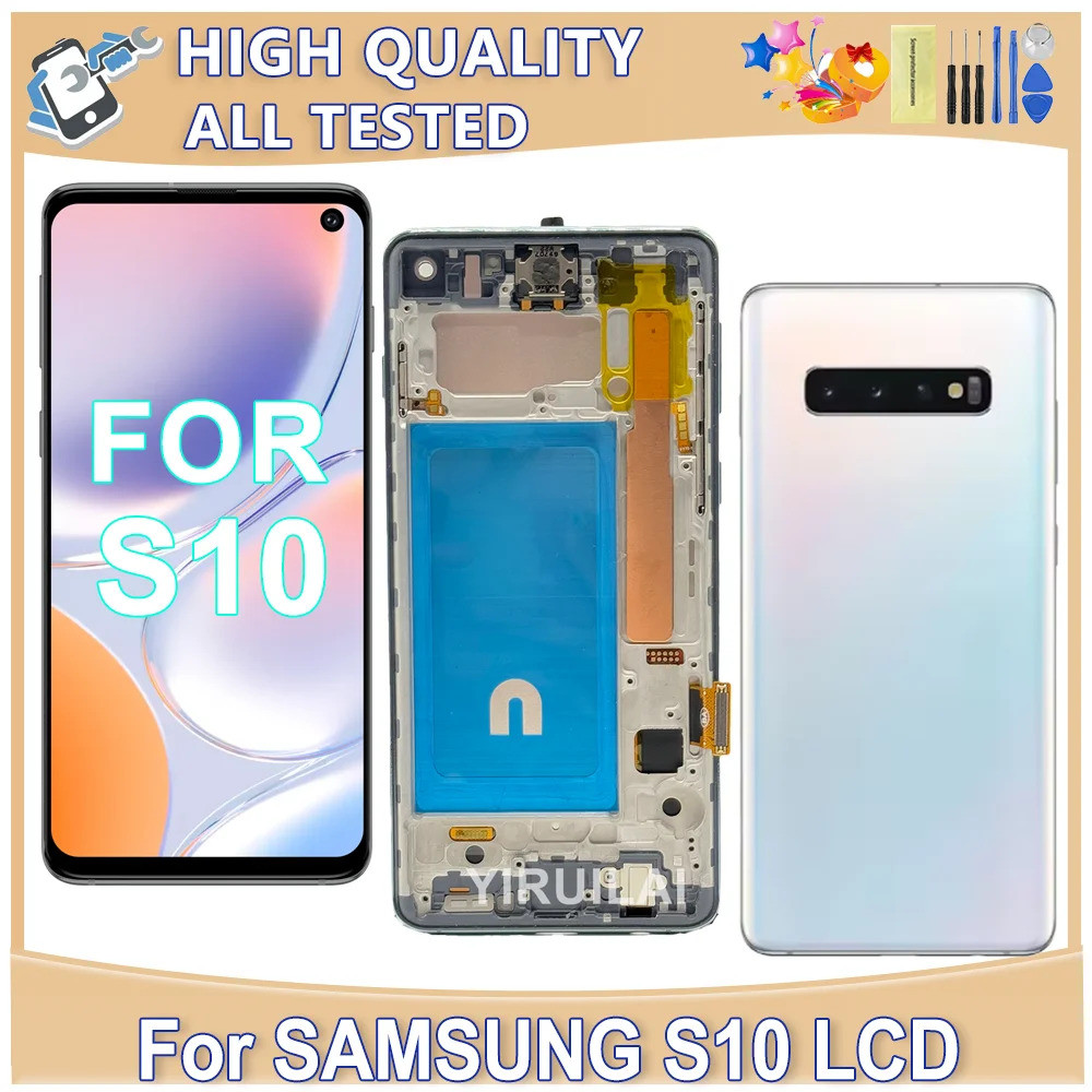 คุณภาพสําหรับ Samsung S10 จอแสดงผล LCD หน้าจอสัมผัสสําหรับ Samsung Galaxy G973f/ds G973u G973 Sm-g97