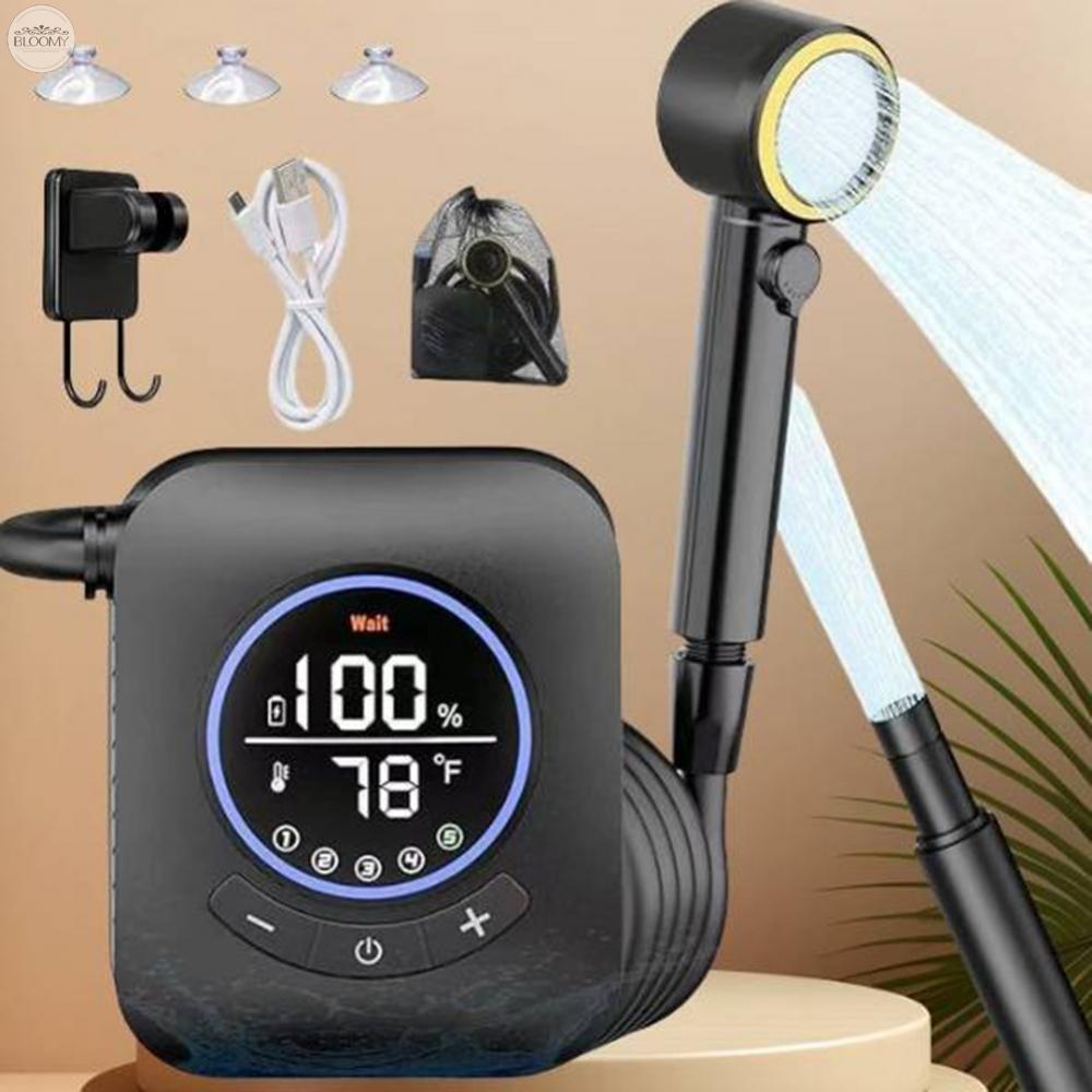 ชุดฝักบัวกลางแจ้งพร้อมแบตเตอรี่ 8000 mAh และจอแสดงผล