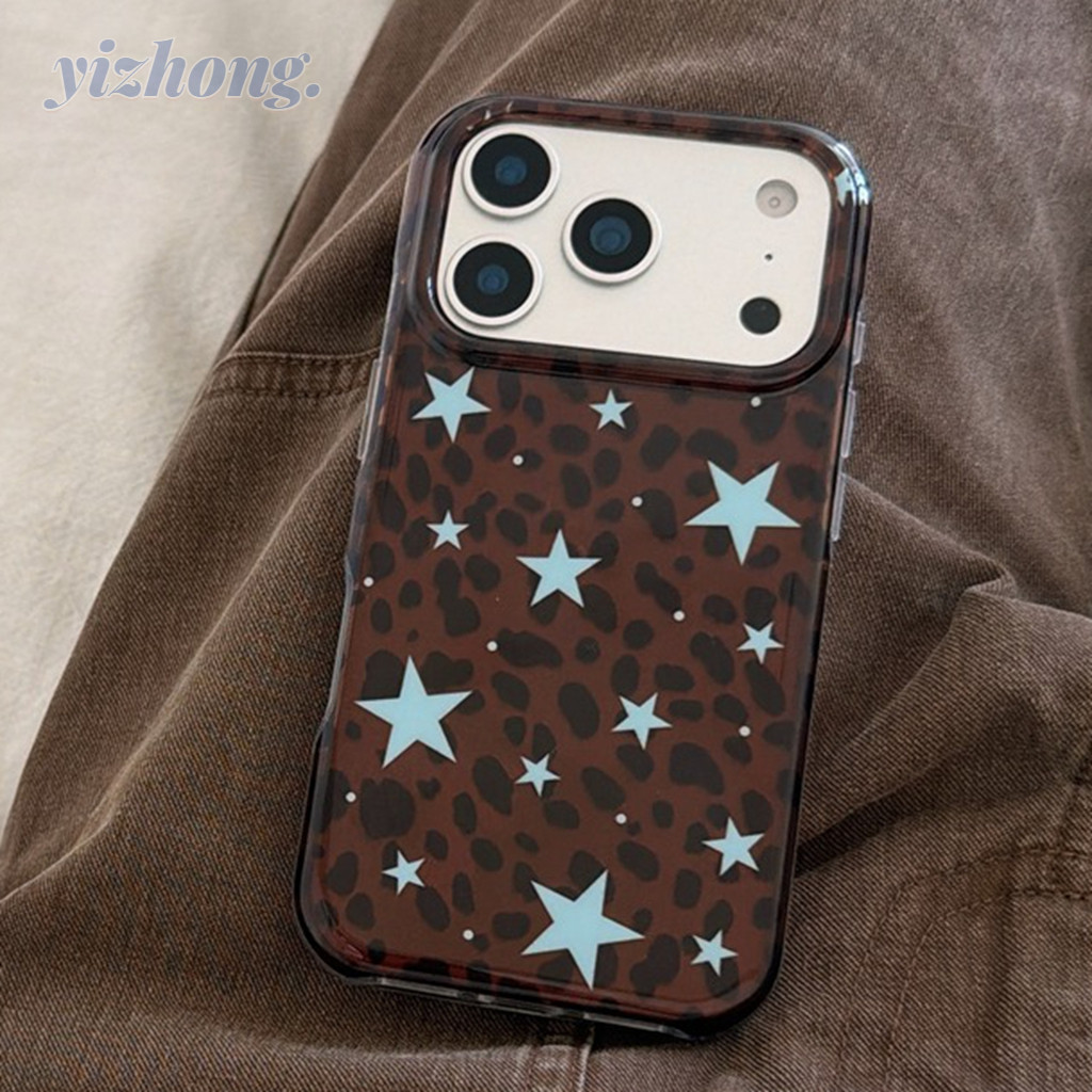 เคสโทรศัพท์สําหรับiPhone 17 Air 16 15 Pro Max 14P 13 Maillardเสือดาวพิมพ์Blue StarรูปแบบIMD Craft Soft TPU Anti-Scratchโทรศัพท์มือถือกันกระแทกเกราะป้องกัน