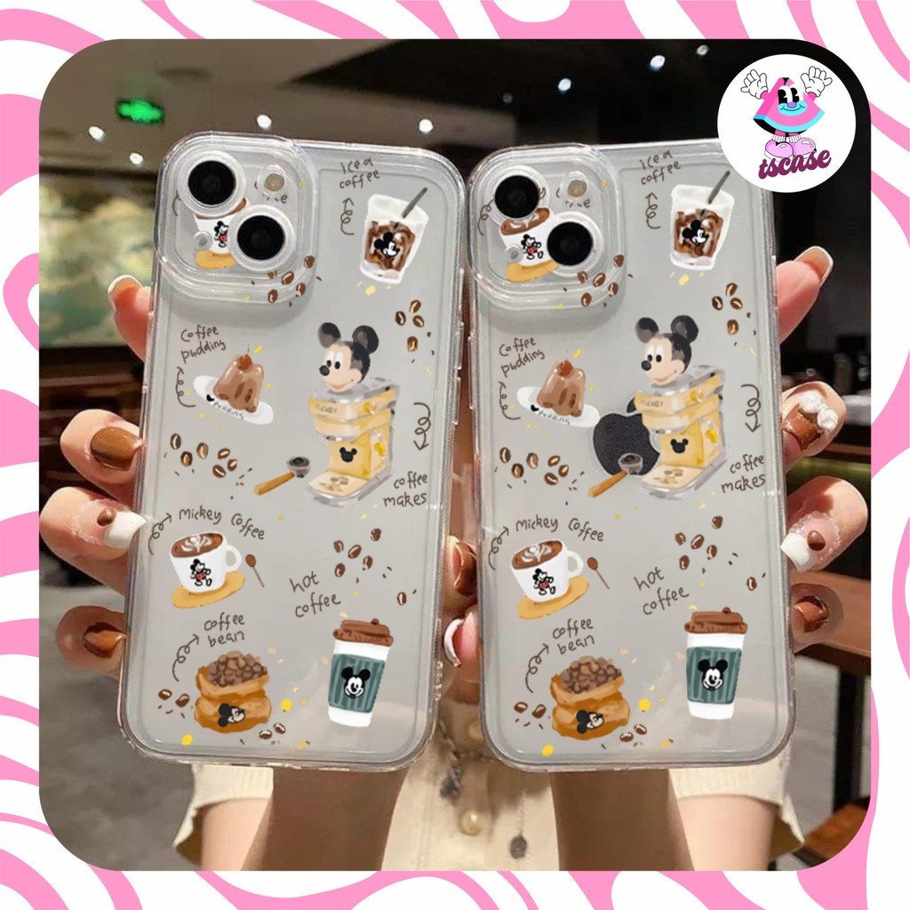 MICKEY COFFEE ANGEL EYE PRINTING กรณี oppo a60 a78 a83 a39 A57 2016 reno 11f 10 5g a38 4 a37 f7 f5 a