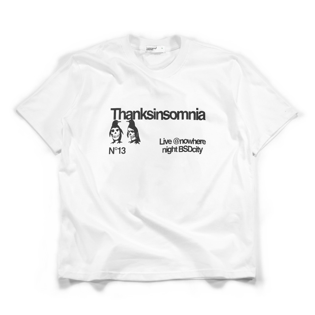 เสื้อยืด Typo Reona White - Cotton 250Gsm Thanksinsomnia