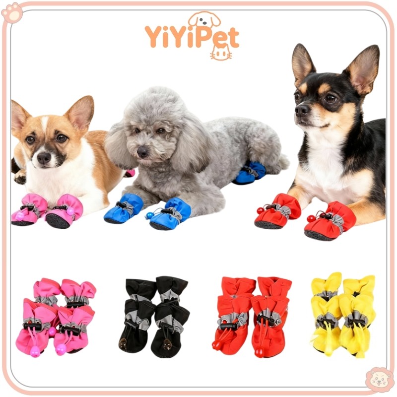 4pcs ใหม่กันน้ําสัตว์เลี้ยงสุนัขรองเท้า Anti-slip รองเท้าฝนรองเท้าสําหรับแมวขนาดเล็กลูกสุนัขสุนัขสัตว์เลี้ยง Booties สัตว์เลี้ยง Paw อุปกรณ์เสริม 2024