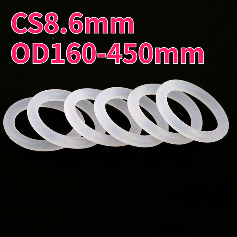 O-ring ปะเก็น CS8.6 มม.* OD160-450 มม.O-แหวนซิลิโคนสีขาวซีลเกรดอาหารซีลแหวนยางกันน้ําปะเก็นยืดหยุ่น9