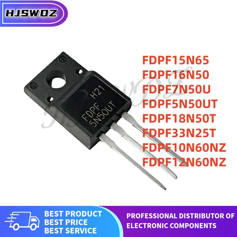 5PCS FDPF5N50UT FDPF16N50 FDPF15N65 FDPF10N60NZ FDPF33N25T FDPF12N60NZ FDPF7N50U FDPF18N50T TO-220F 