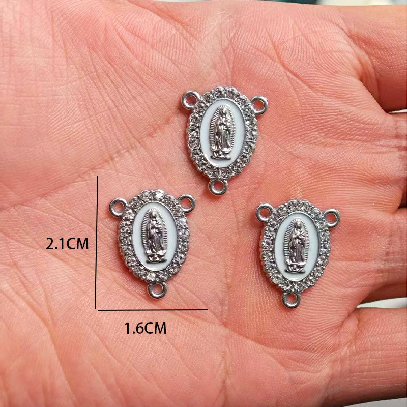 สร้อยข้อมือตกแต่งด้วยลูกปัดและคอนเนคเตอร์สำหรับแฮสเหรียญพระแม่มารี แพ็คเกจ 5 ชิ้น