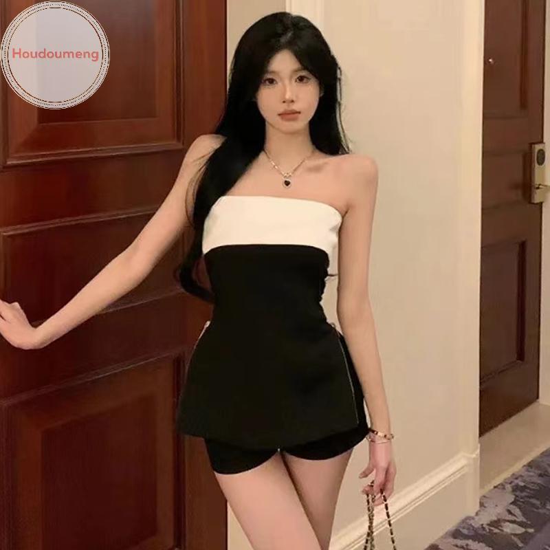 กางเกงขาสั้นเอวสูงสีดำ แบบเซ็กซี่และแฟชั่น สำหรับฤดูร้อน