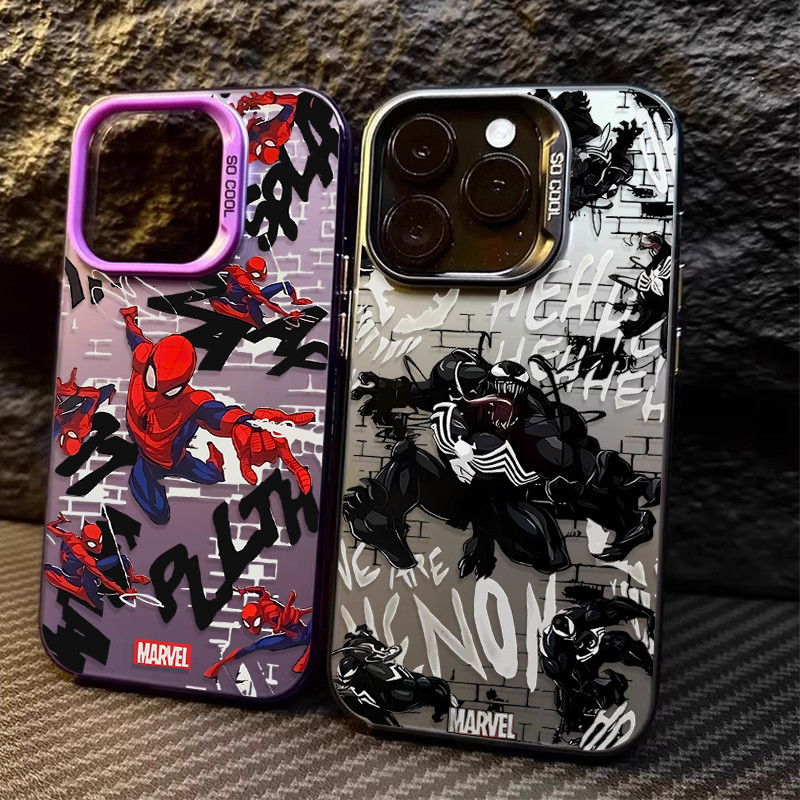 Marvels ภาพยนตร์ Hero Venom SpiderManชุบเคสโทรศัพท์สําหรับIPhone 17Air 16 15 14 13 12MINI 11 Pro Max