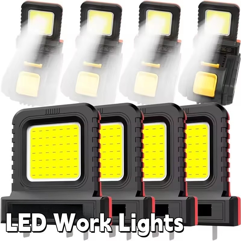 1/2/3PCS IP67 ไฟ LED ทํางานกันน้ําสําหรับไซต์ก่อสร้างแสงน้อย, ปลั๊กปรับได้ 20.5-40.5 มม. พร้อม 50000H Lifespan 14W | ส้ม เขียว แดง ดํา