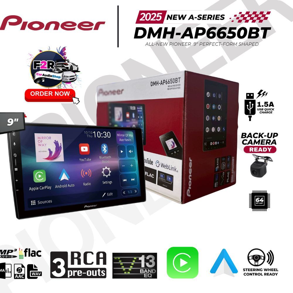 เเนะนำ Pioneer DMH-AP6650BT – หน้าจอ 9″ WSVGA พร้อม Capacitive Touch รองรับ Apple CarPlay และ Androi