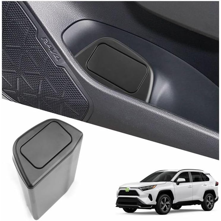 2025 RAV4 ถังขยะสําหรับ Toyota RAV4 XA50 อุปกรณ์เสริม,ถังขยะรถมินิแบบพกพาพร้อมฝาปิดสําหรับการจัดเก็บ