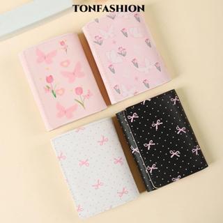 TONFASHION กระเป๋าสตางค์หนัง PU สีชมพูหวาน มีโบว์ดอกไม้ สำหร…
