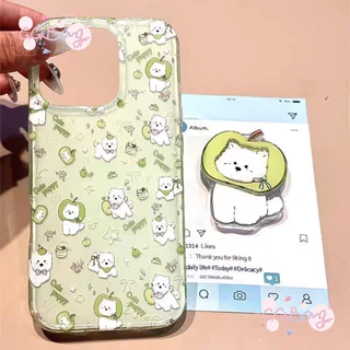 เหมาะสำหรับ 16สำหรับ IPhone 13 15 17 air 16 11 14 12 Pro Max 15 PlusเคสซิลิโคนIMDลายการ์ตูนน่ารักรูปลูกสุนัขผลไม้สีเขียว