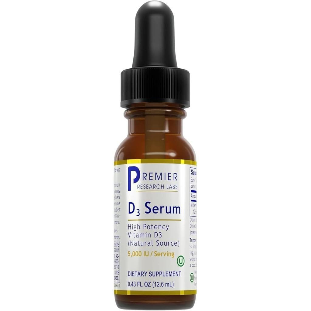 Premier Research Labs Vitamin D3 Serum - Liquid Vitamin D Oil Drops สําหรับผู้ใหญ่, Liquid Vitamin D