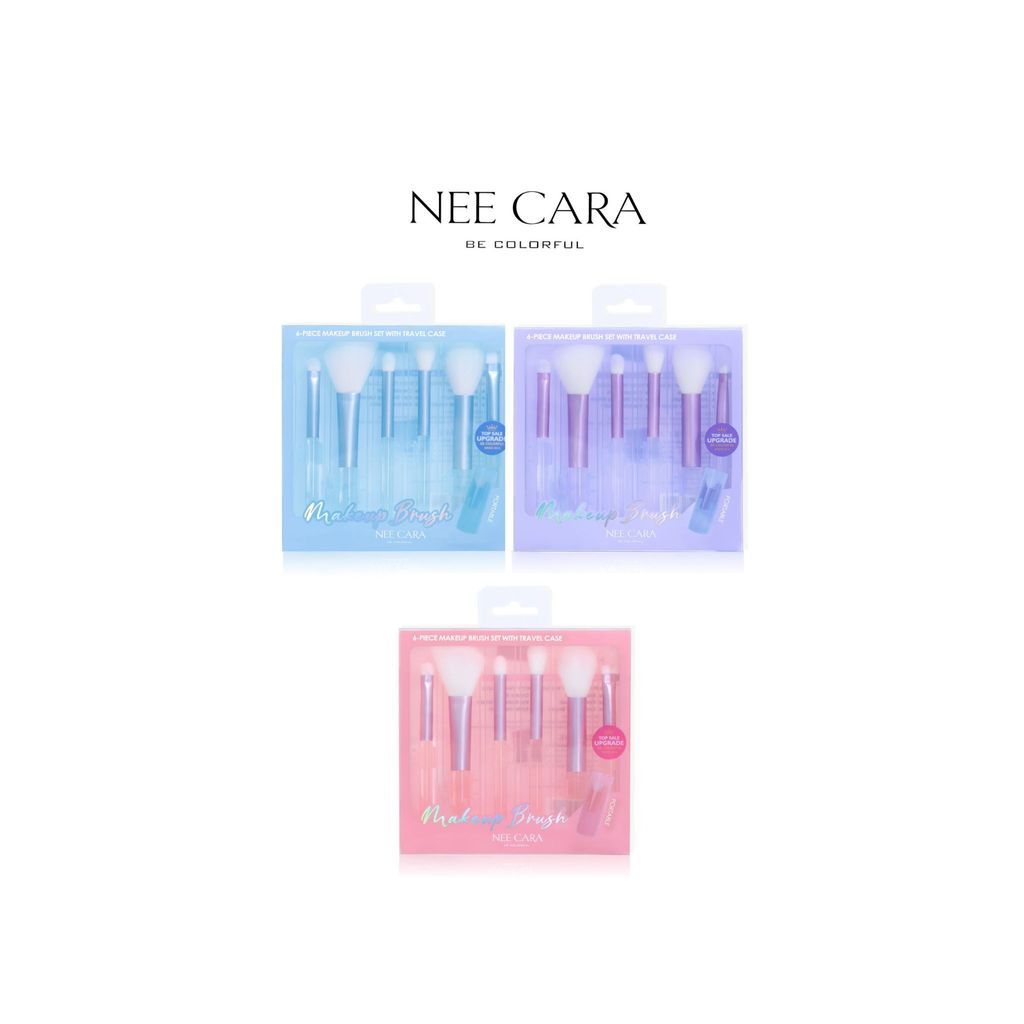 ♦️ของแท้·ส่งด่วน·ถูก♦️Neecara 6piece Makeup Brush Set With Travel Case #N422 นีคาร่า เซ็ตแปรงแต่งหน้า x 1 ชิ้น dayse