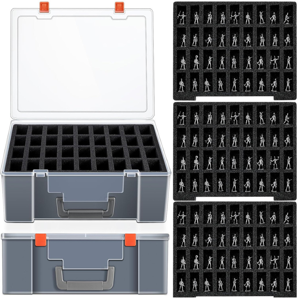 108 Slot Figurine Minature Carrying Case เข้ากันได้กับ Warhammer 40k, Dungeons & Dragons และอื่นๆ PZ
