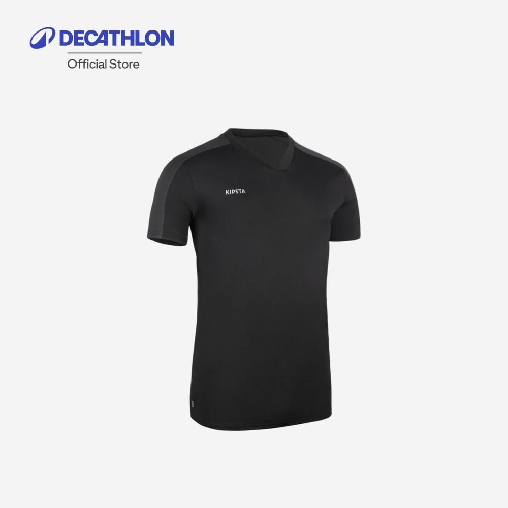 Decathlon Adult Football Shirt เสื้อฟุตบอลแขนสั้นสำหรับผู้ใหญ่ รุ่น Essential - Black