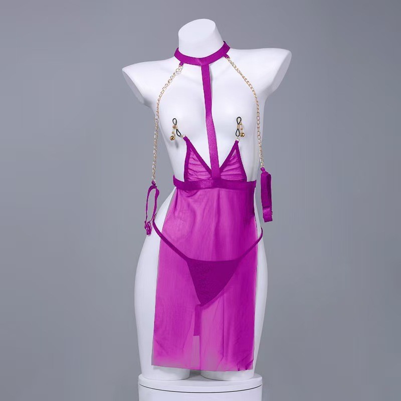 Pure Desire ชุดชั้นในเซ็กซี่ผ้ากอซเซ็กซี่ดูผ่านชุด Temptation เต้านมรั่ว Passion ฟรีถอด SM Bed Battl