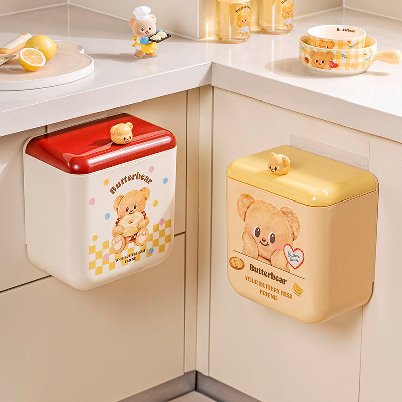 [Butter Bear] ถังขยะในครัวติดผนังในครัวเรือน 2025 ถังเก็บเครื่องใช้ไฟฟ้าแบบใหม่
