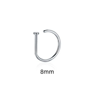 ห่วงจมูก ไม่ต้องเจาะ Nose Ring Without Hole D-Shaped Nose Ring Vacuum Plating - 1 ชิ้น