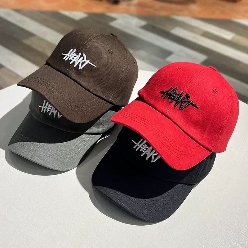 Miss_J พร้อมส่งจากกทม🎀 หมวกแฟชั่นเทรนด์ HEART Cap หมวกเบสบอลกันแดดสไตล์เกาหลี