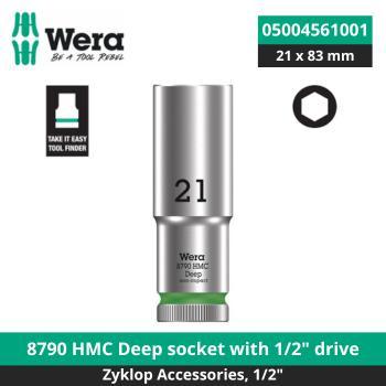 MATA Wera Wera 05004561001 - บิตถุงเท้าหกเหลี่ยมลึกเมตริก 1/2" ไดรฟ์ 21.0 x 83 มม. เครื่องมือ Wera