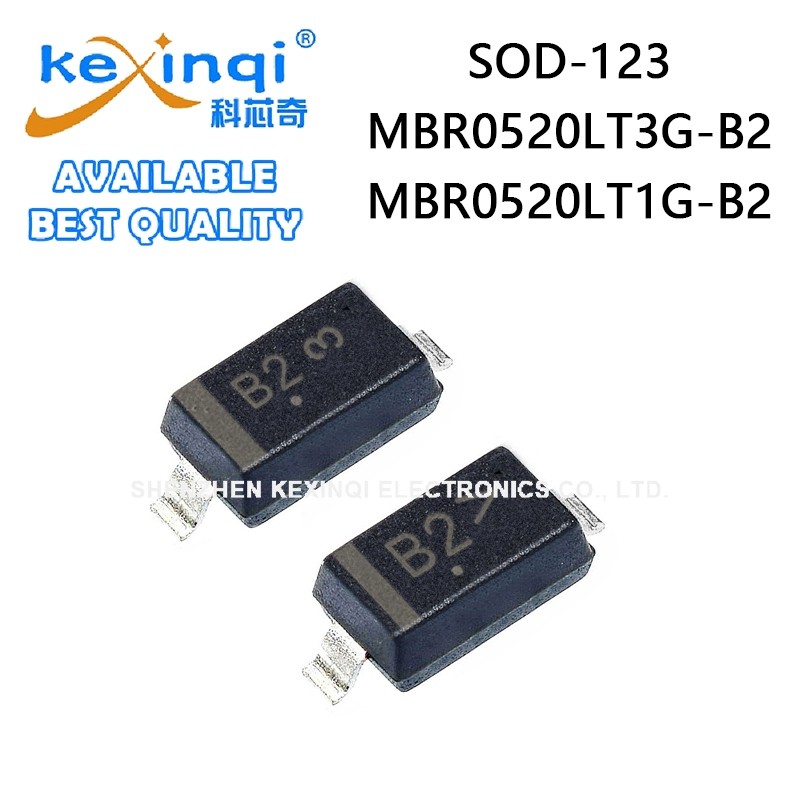 (2-10 ชิ้น) MBR0520LT3G MBR0520LT1G B2 SOD-123 ทรานซิสเตอร์ SMD Schottky Diode