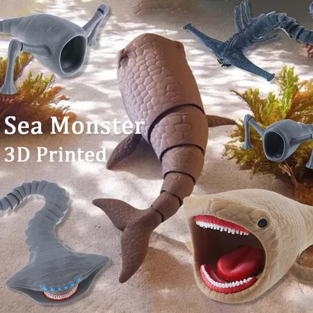 El Gran Maja , Bloop , ของเล่น Sea Eater Cuero Sea Eater ของเล่น Articulation โมเดล Sea Monster 3D