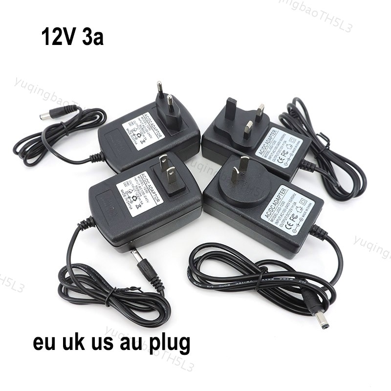 AC TO dc 12V 3A 3000MA EU US AU UK แหล่งจ่ายไฟ 12V หม้อแปลงไฟฟ้า AC 220V ถึง 12V อะแดปเตอร์ไฟ AC สํา