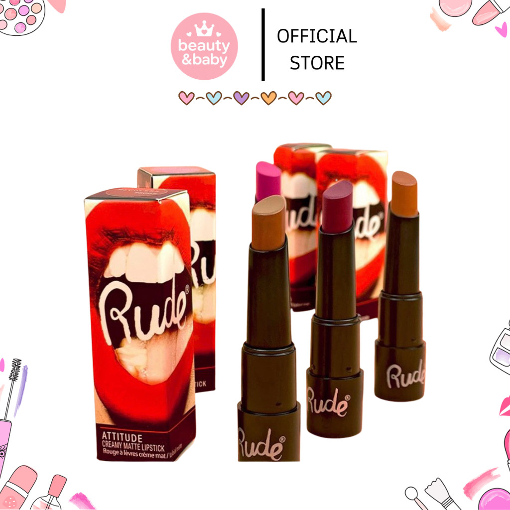 RUDE COSMETICS ลิปแมทVegan จากอเมริกา Attitude Matte Lipstick ของแท้100%