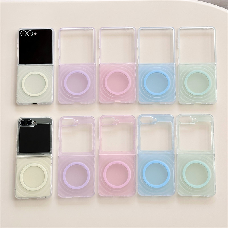 Macaron สีแม่เหล็กชาร์จไร้สายเคสโทรศัพท์สําหรับ Samsung Galaxy Z Flip 7 FE 6 4 3 5 ฝาครอบกันกระแทก
