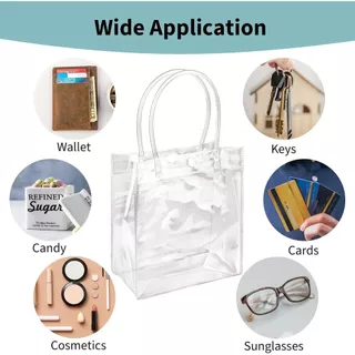 10 ใบ กระเป๋าใส PVC / กระเป๋าถือพลาสติกใส / กระเป๋าโททแบบใสสำหรับของขวัญ / กระเป๋าโบกของขวัญ / กระเป๋าแพ็คของขวัญ