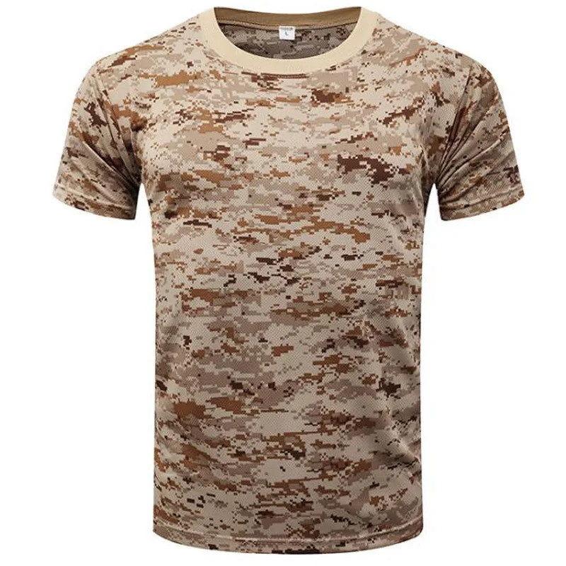 เสื้อยืดผู้ชาย Quick-dry ลายพิมพ์ 3D Camouflage สไตล์ทought เหมาะสำหรับฤดูร้อน