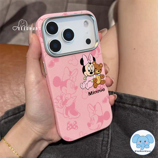 เคสไอโฟน17 สำหรับ iPhone 17 AIR 15 16 14 12 11 Pro Max 15 14 16 Plus XR X XS SE2 SE3 เคส TPU นุ่มลายหนังหมีมินนี่น่ารัก