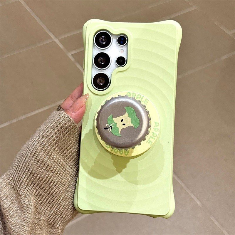 Samsung เกาหลี ins Ripples เคสโทรศัพท์แม่เหล็กน่ารักขาตั้งพับเหมาะสําหรับ Samsung S25 Ultra S25 S24 S23 Ultra/Plus ซิลิโคนคุณภาพสูงนุ่มสุดและเรียบง่าย