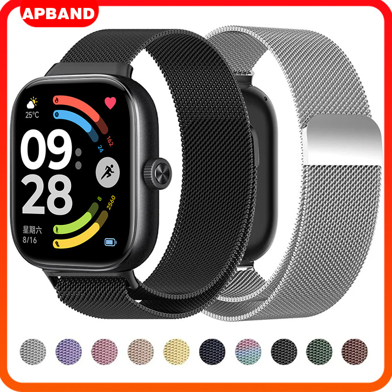 Milanese Loop สายสแตนเลสสำหรับ Redmi Watch 4 5 6 สร้อยข้อมือแม่เหล็กโลหะสายรัดข้อมือ Smartwatch Mi Band 8 9 10  Pro