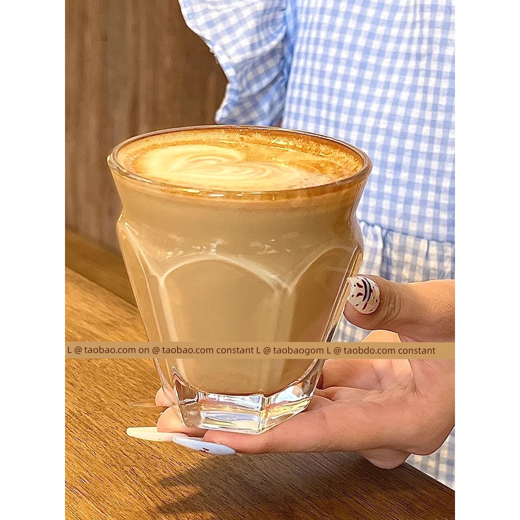 บ้องแก้ว tumbler Ins แก้วกาแฟแก้วฝรั่งเศส dirty แก้วลาเต้แก้วฟลาเต้สีขาวออสเตรเลียใส