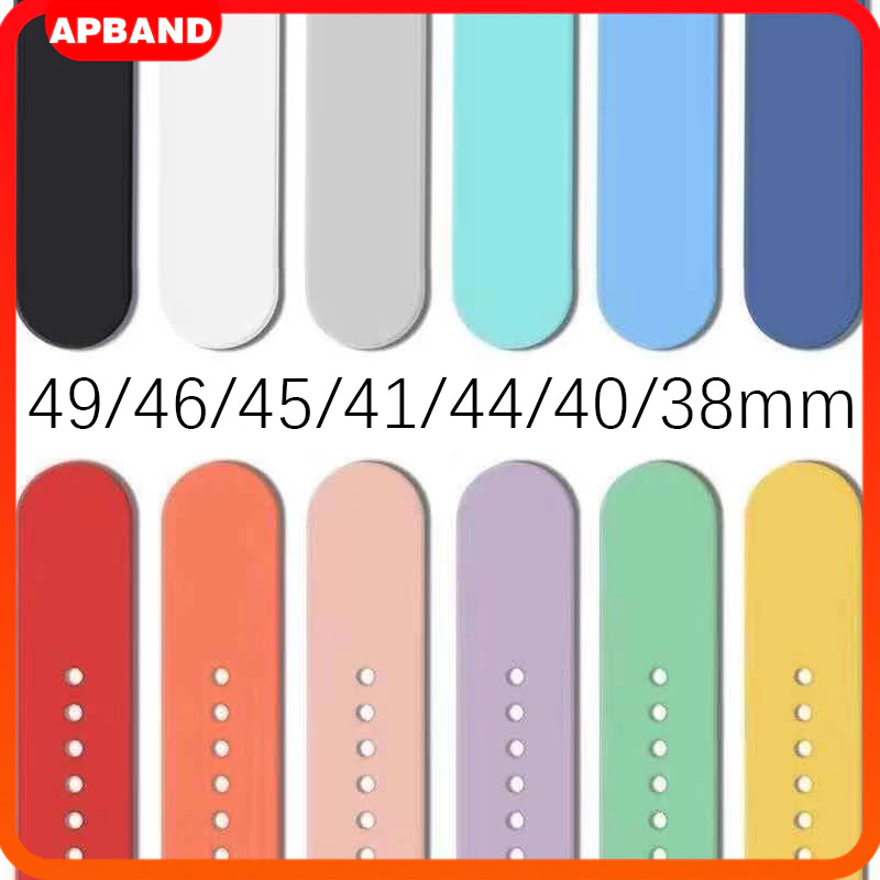 สายรัดกีฬาซิลิโคน for IWatch SE Ultra 3 2 Smart Watch Series 11 10 9 8 7 6 5 4 3 49 46 45 44 42 41 38มม. อุปกรณ์เสริม