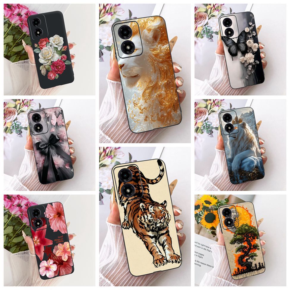 เคส Motorola Moto G04 ฝาครอบแมวน่ารักแฟชั่นผีเสื้อทาสีปลอก Motorola G04 Moto G04 XT2421-2 XT2421-3